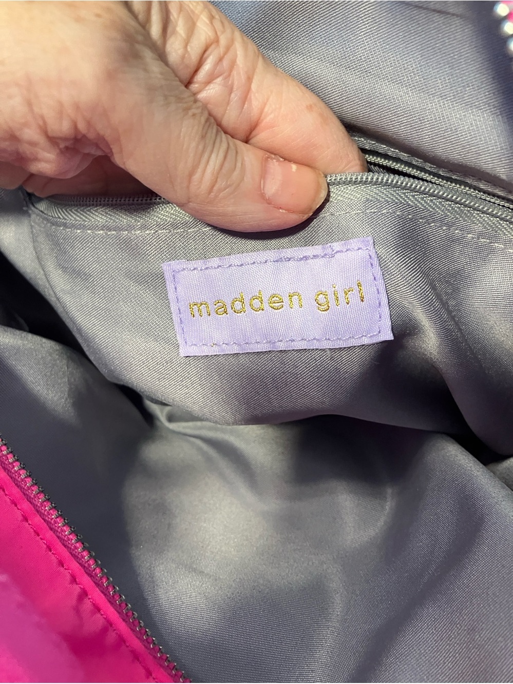 Madden Girl Hot Pink Nylon Tote Backpack - Picture 9 of 11